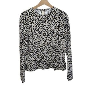 Vintage Dana Buchman | Silk Blend Leopard Cheetah Animal Print Blouse Size 16